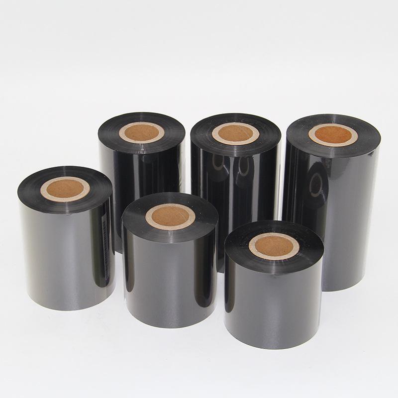 Wachsbasiertes Kohleband für Barcode-Etikettendrucker - Erhältlich in Breiten von 40 mm bis 110 mm, Länge 300 m