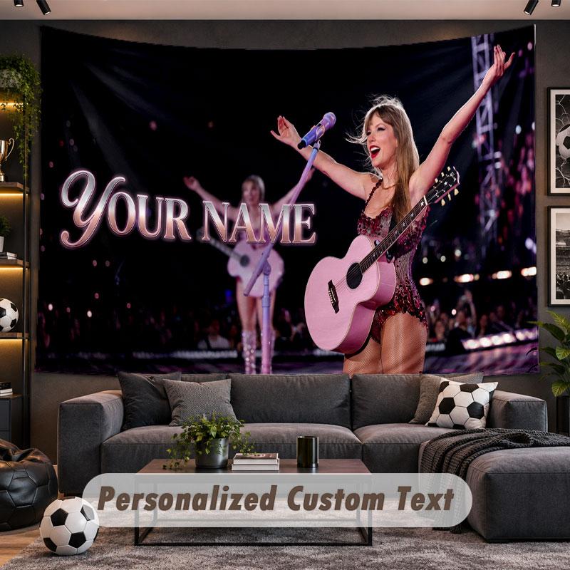 Wall Hanging Tapestry Custom NameTaylor Swift Pattern Personalized Printed Fabric Wall Decor