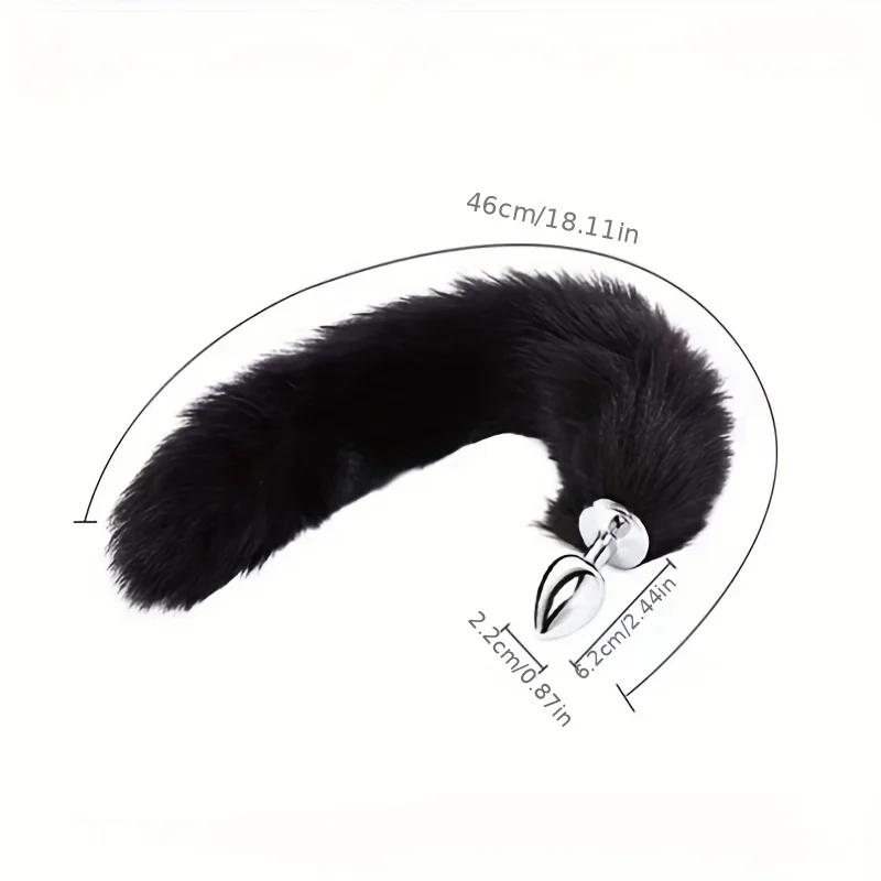Mini Anal Plug with Fox Tail for Butt Plugging, SM Sex Toys and Punishment Tools for Adult Discipline