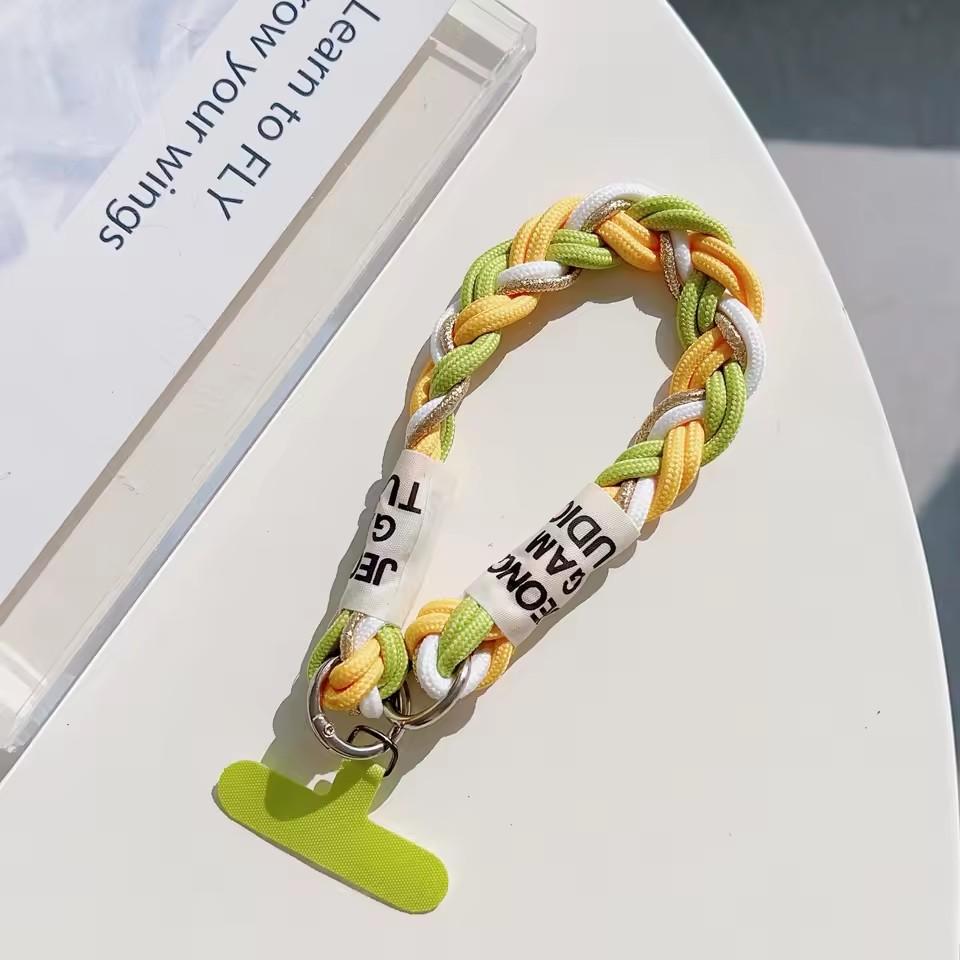 Short Hand Wrist Strap Colorful Accessories for Mobile Phone Color Collision Lanyard Wristband Hanging Rope for Cell Phone Case