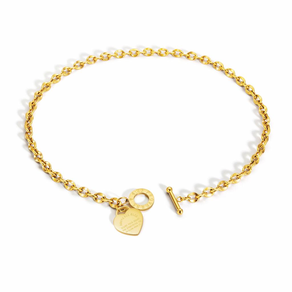 China Factory 316l Stainless Steel Jewelry Rose Gold Heart Shape Bracelets for Women the Holy Bible Proverbs