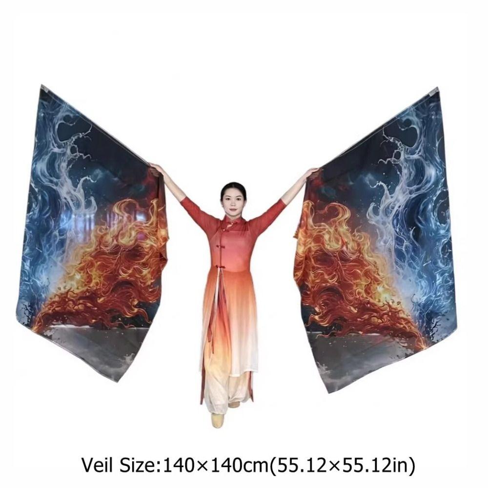 With Telescopic Sticks Rectangle Flags Multicolor Dance Props Dance Performance