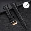 Fashion Leather Watch Strap 18mm 19mm 20mm 21mm 22mm Universal Bracelet for Men Women Business Crocodile Pattern Soft Wristband