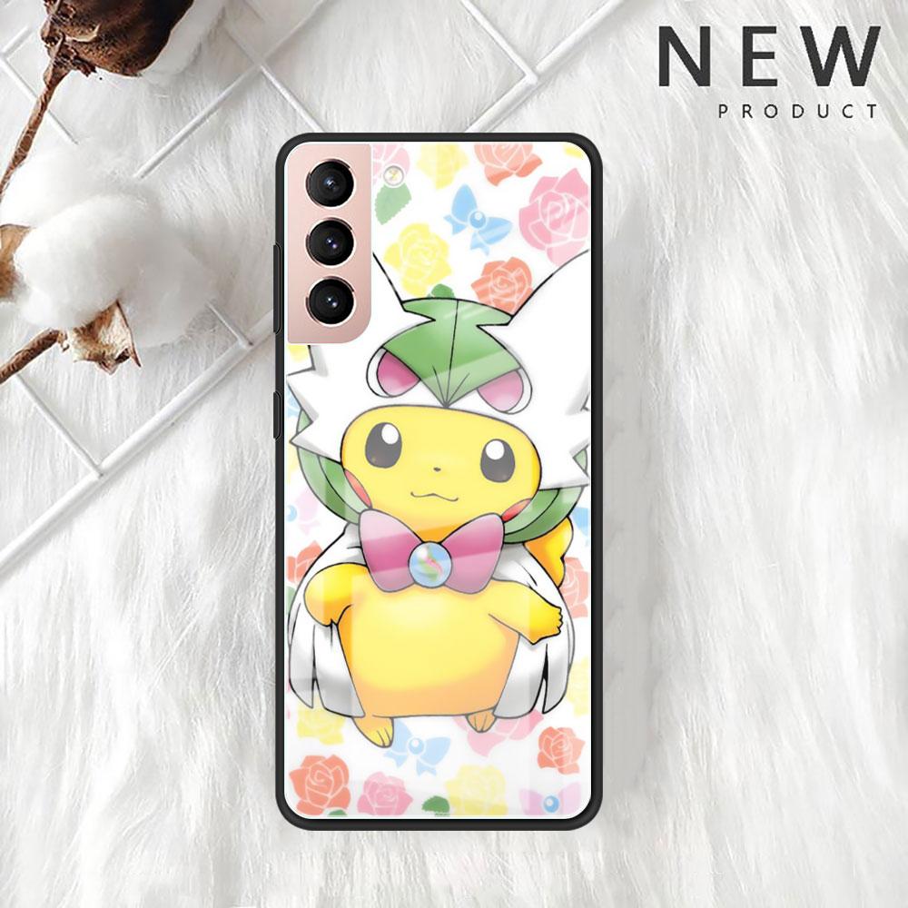 Glashülle für Samsung Galaxy S20 FE S22 Ultra S21 Plus Note 20 S10 Lite 10 S10e S9 Gehärtete Handyhülle Lustiges Pokemon Pikachu