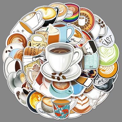 50 Kreative Internet-Berühmtheit Kaffee-Ins-Stil Graffiti Wasserdichtes Notizbuch Roller Cartoon Dekorative Aufkleber