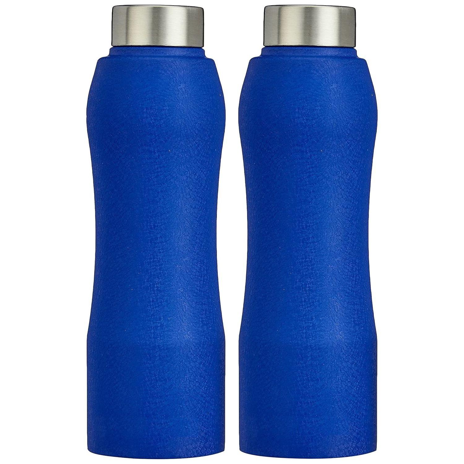 

Бутылка для воды из нержавеющей стали с ручкой и носиком-поилкой, набор из 2 штук | Герметичная | Не содержит БФА | 1000 мл (синий) синий