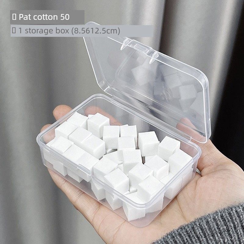 

1cm Mini Tofu Block Nail Beauty Gradient Sponge Pat Glue Special Blooming Blush Small Square Scratch Pen Supplies 1cm Mini Popping Cotton Balls 50Pcs + Storage Box