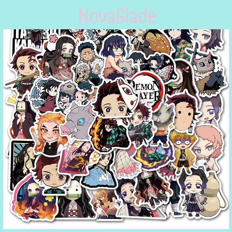 Kimetsu No Yaiba Pvc Stickers Set 50pcs Waterproof And Sunproof Anime Decals For Luggage Skateboard And More