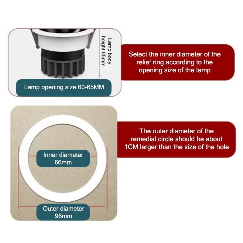 1Pc Led Spotlight Downlight O Rings White Lampshade Ring Adapter Concealed Spacers Shims Washers Light Stand Gaskets