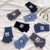 2-6 Year Old Children's Cartoon Bear Gloves Winter Warm Boys' Five-finger 25 New Full-finger Warm Gloves