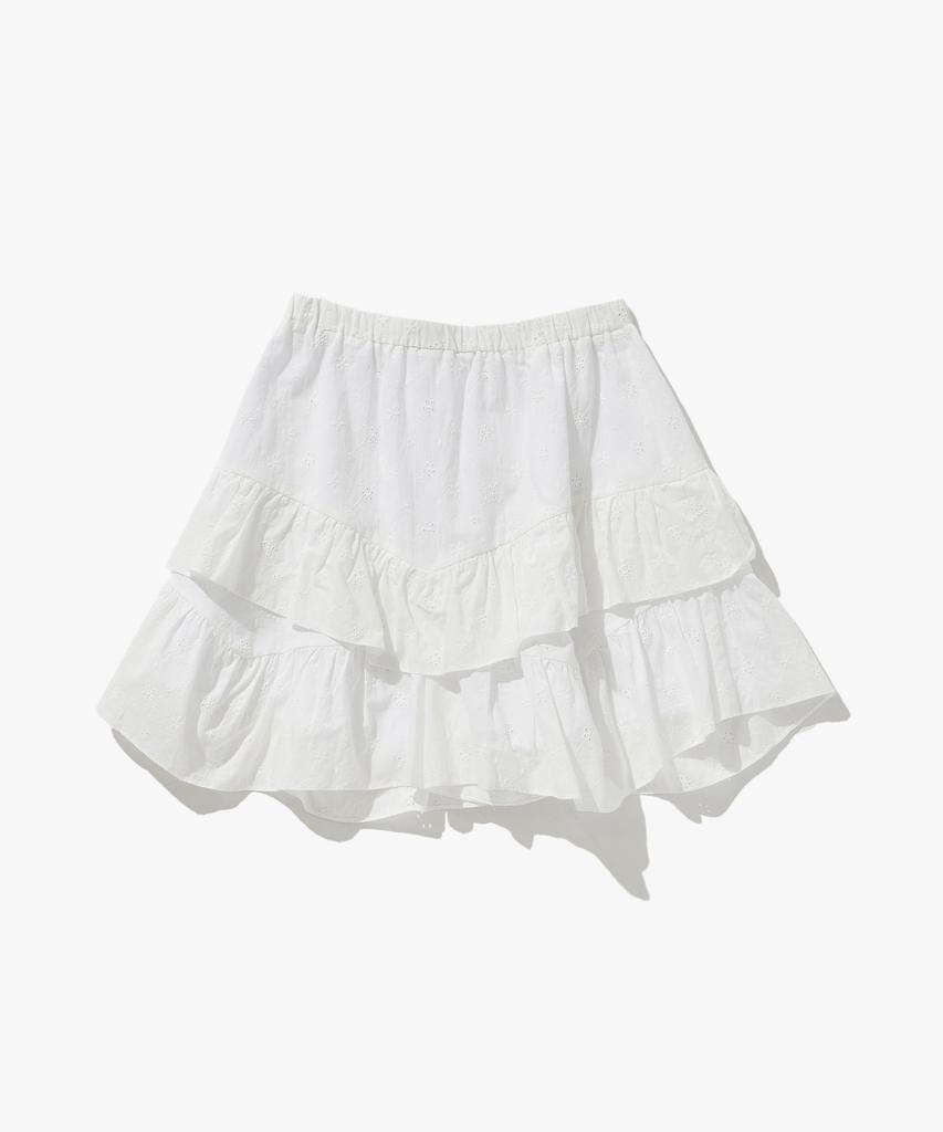Plack Woman Ruffle Mini Skirt