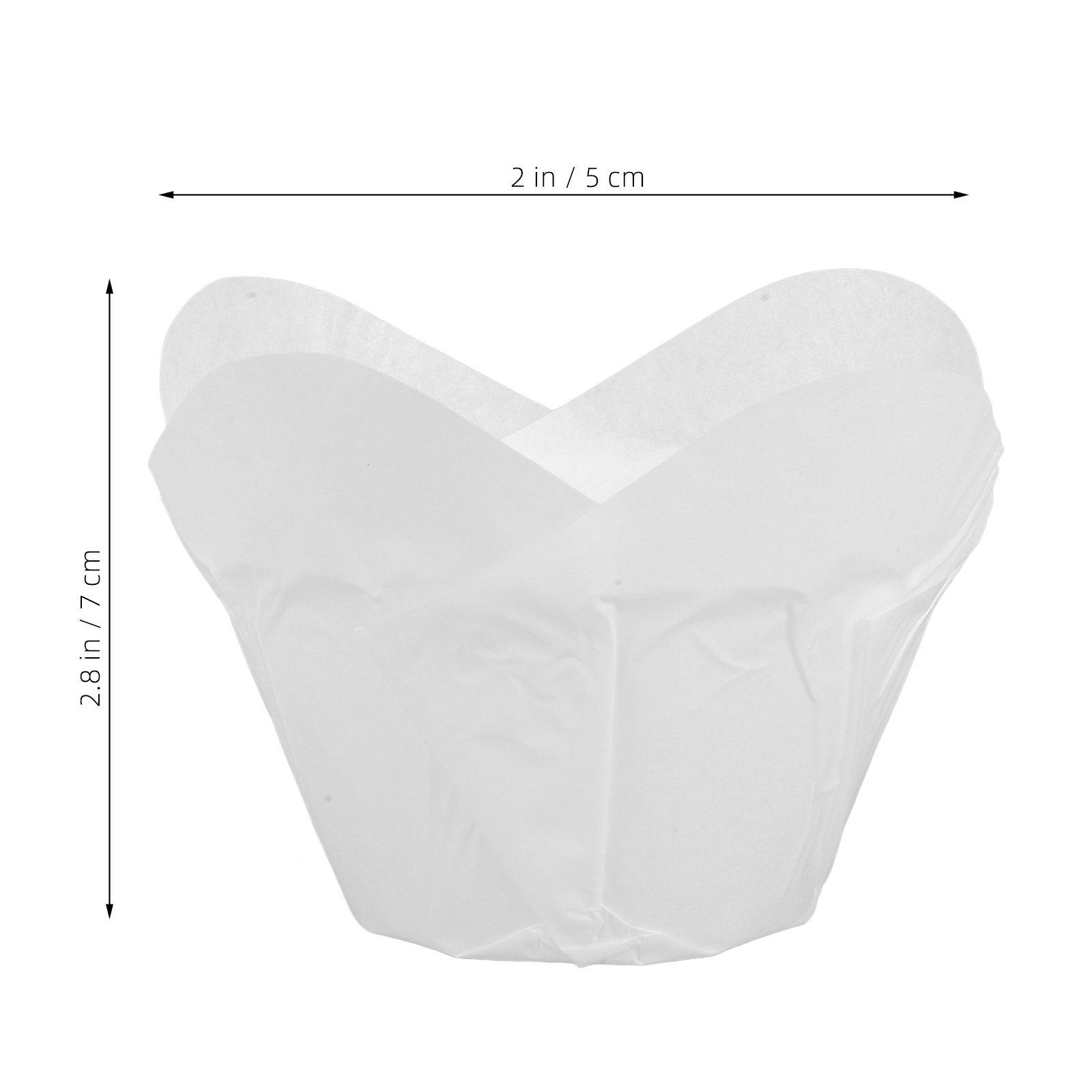 

100Pcs Lotus Cupcake Liners Baking Cups Greaseproof Muffin Liners Disposable Baking Containers 230C No Oil Leakage No Color білий
