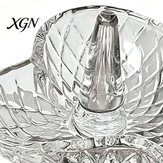 Glas-Ringschale für Hochzeitsgeschenke, Elegante Schmuckschale mit Wasserwellenmuster, Klare Dekorative Aufbewahrungskommode Schmuckschale Nachttisch und Badezimmer