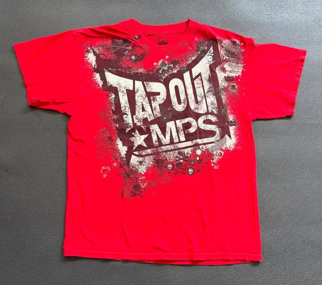 Y2K Tap Out Skull Print T Shirt Dark Aesthetic Round Neck Streetwear Oversized Gothic Cotton Tee Soft Retro Loose