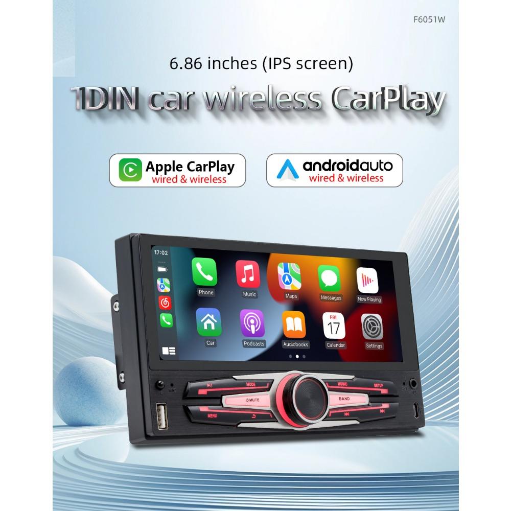 7-calowy samochodowy odtwarzacz MP5 z ekranem dotykowym i ekranem dotykowym 1 Din Radio samochodowe Carplay i Android Auto do uniwersalnego odtwarzacza multimedialnego radia samochodowego