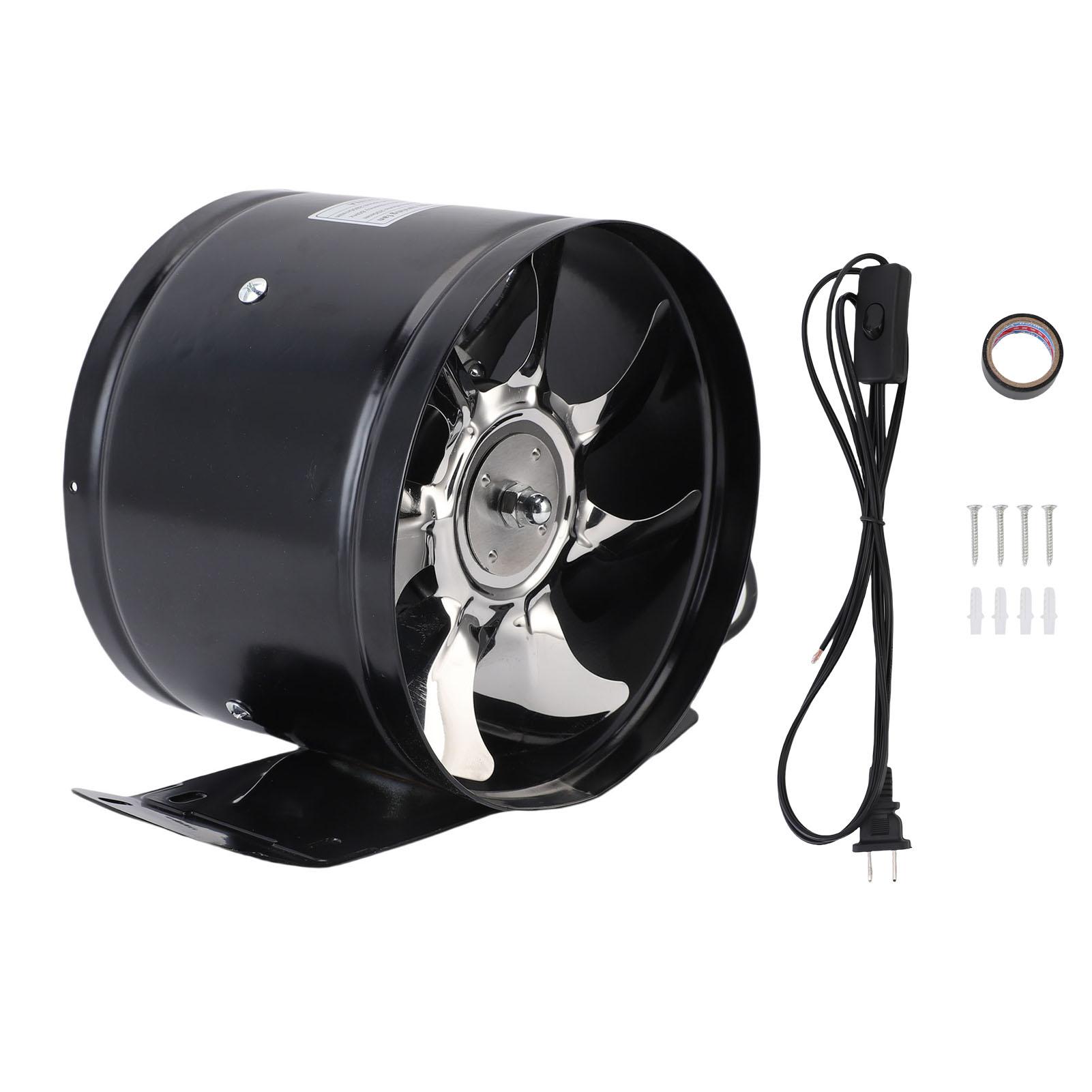 Konnwei Unisex Black Portable Range Hood 8In Strong Wind Low Noise Cooking Exhaust Fan With Base For Indoor Hot Pot Rv Kitchen