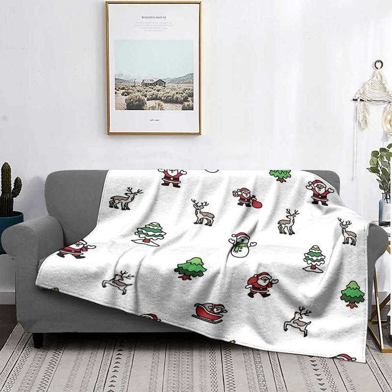 Home Decoration Plush Throw Sofa Blanket Bedspread Bed Fluffy Soft Blankets Decor Plaid Modern Halloween Merry Christmas Winter