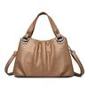 Ladies' Simple Solid Color Tote Bag, Fashionable Pleated Shoulder Bag, Multi Pocket Casual Daily Crossbody Bag Suitable for Daily Use and Shopping