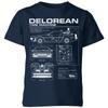 Back To The Future Delorean Schematic Kids' T-Shirt - Navy - 3-4 Years