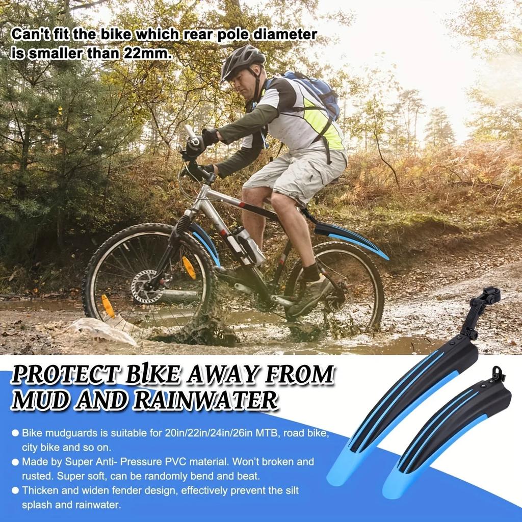 2pcs Mountain Bike Fenders Bicycle Fenders Mountain Road Bike Front and Rear Fenders