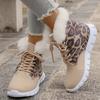 Scarpe Invernali Imbottite in Cotone con Stampa Leopardata da Donna Antiscivolo con Lacci Calde Stivali da Neve in Pelliccia Donna Taglia Plus 43 Stivaletti alla Caviglia Soffici