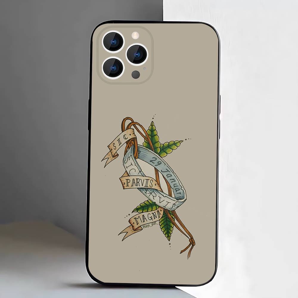 Sic Parvis Magna Uncharted Phone Case For iPhone 17,16,15,14,13,12,11,Pro,XS,Max,XR,Plus,E,SE4,Mini Black Soft Cover