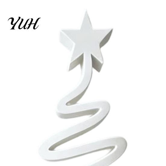 Elegant Shelf Accent Minimalist Spiral Christmas Tree Figurine with Star Topper, 3D Printed Mini Durable Pla Sculpture Decoration, Modern Tabletop