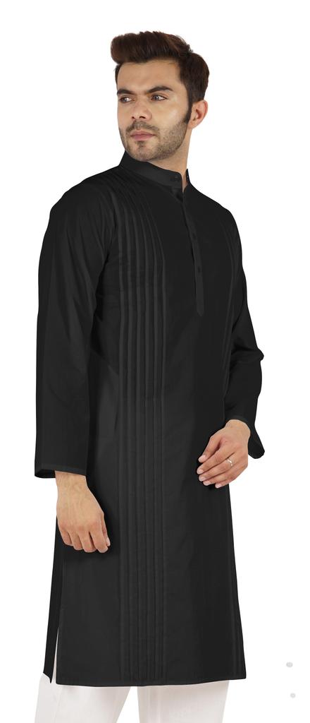 Atasi Cotton Kurta Solid Ethnic- Festive Long Shirt W  Pintuck Traditional Indian Wear For