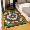 Outdoor Camping Themed Rug, Cartoon Campfire & Wood Non-Slip Floor Mat for Kids Bedroom Playroom Nursery Decor Carpet