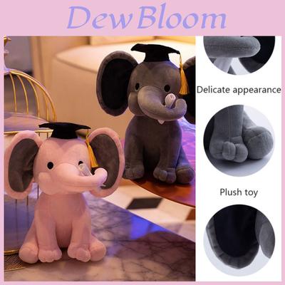 Cute Elephant Plush Toy With Graduation Hat Perfect Graduation Gift