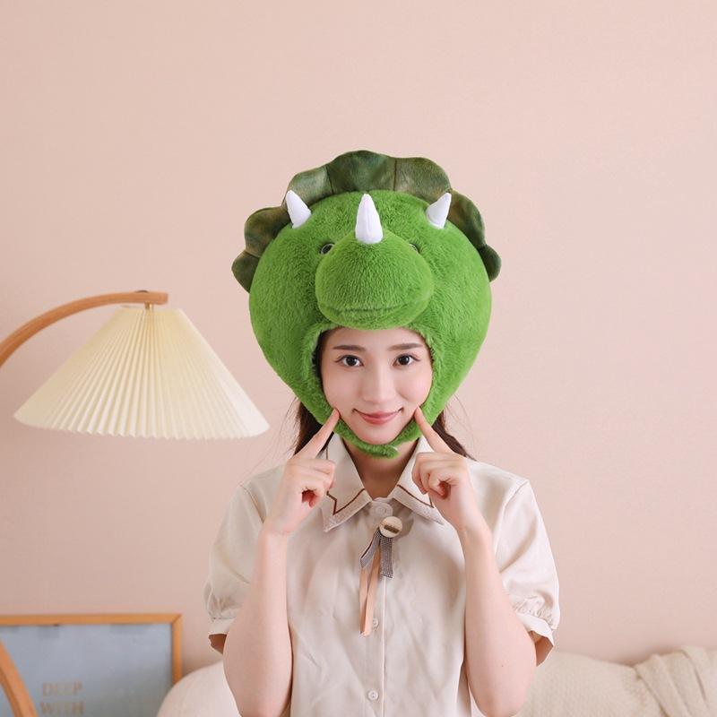 

Шляпа капюшон Трицератопс, фотореквизит, фотореквизит, мультяшный головной убор, реквизит для выступления 40*31CM0.25kg