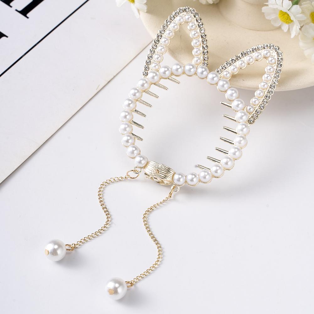 Tassel Rhinestone Cat Ears Hair Claw Clips Flower Horsetail Buckle Bun Ponytail Holder Hair Clip Women Female Hair Accessories