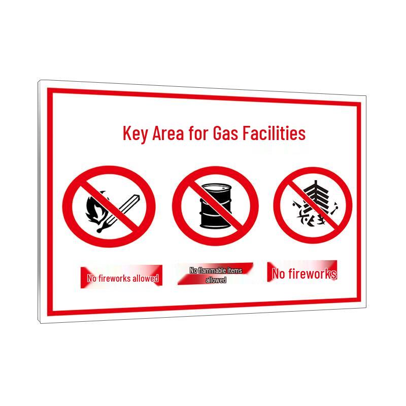 Important Gas Facility Area Warning Sign Standard