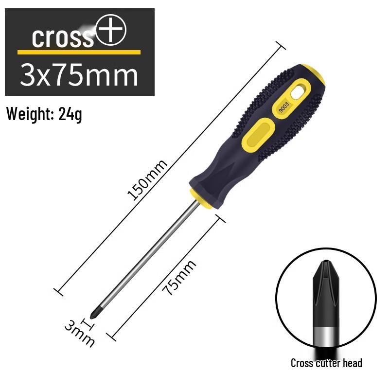 High Strength Phillips & Slotted Screwdriver Set with Non-Slip Magnetic Handle, Chrome Vanadium, High Hardness