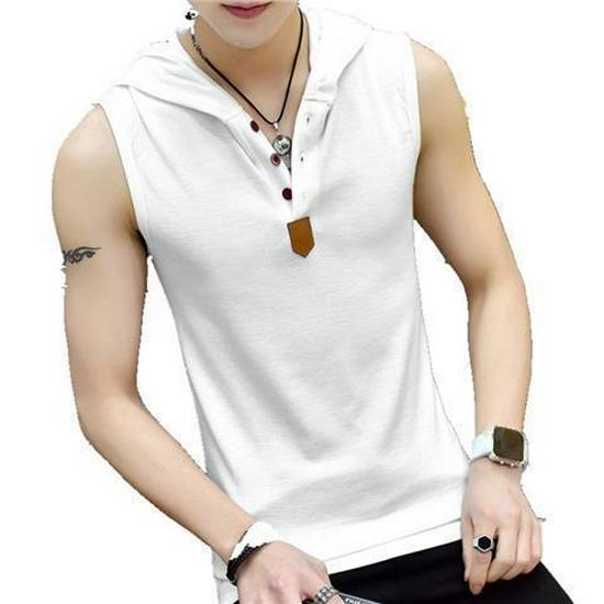 Men's Sleeveless Summer Sports Hoodie Vest