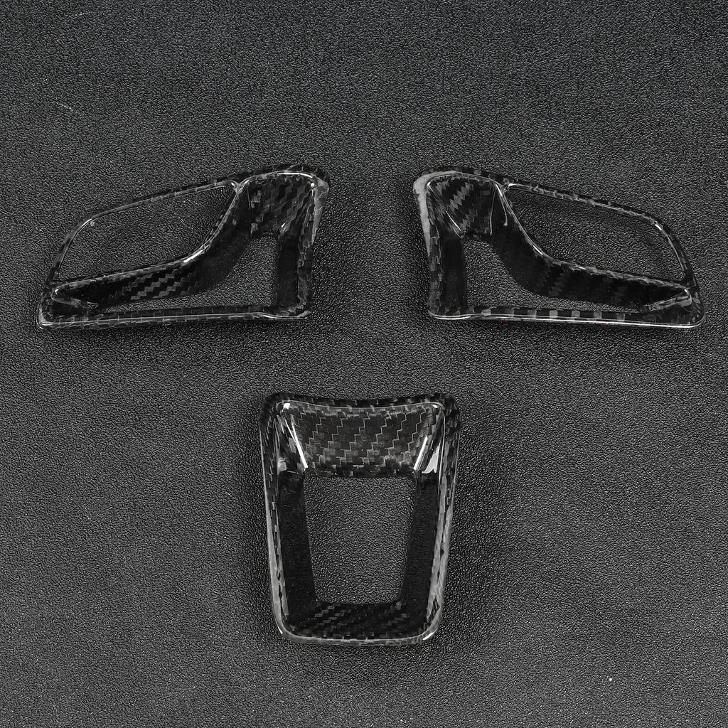 Steering Wheel Cover Trim Carbon Fiber Control Panel Frame Decal Sticker for Macan 718 Boxster Cayman 911