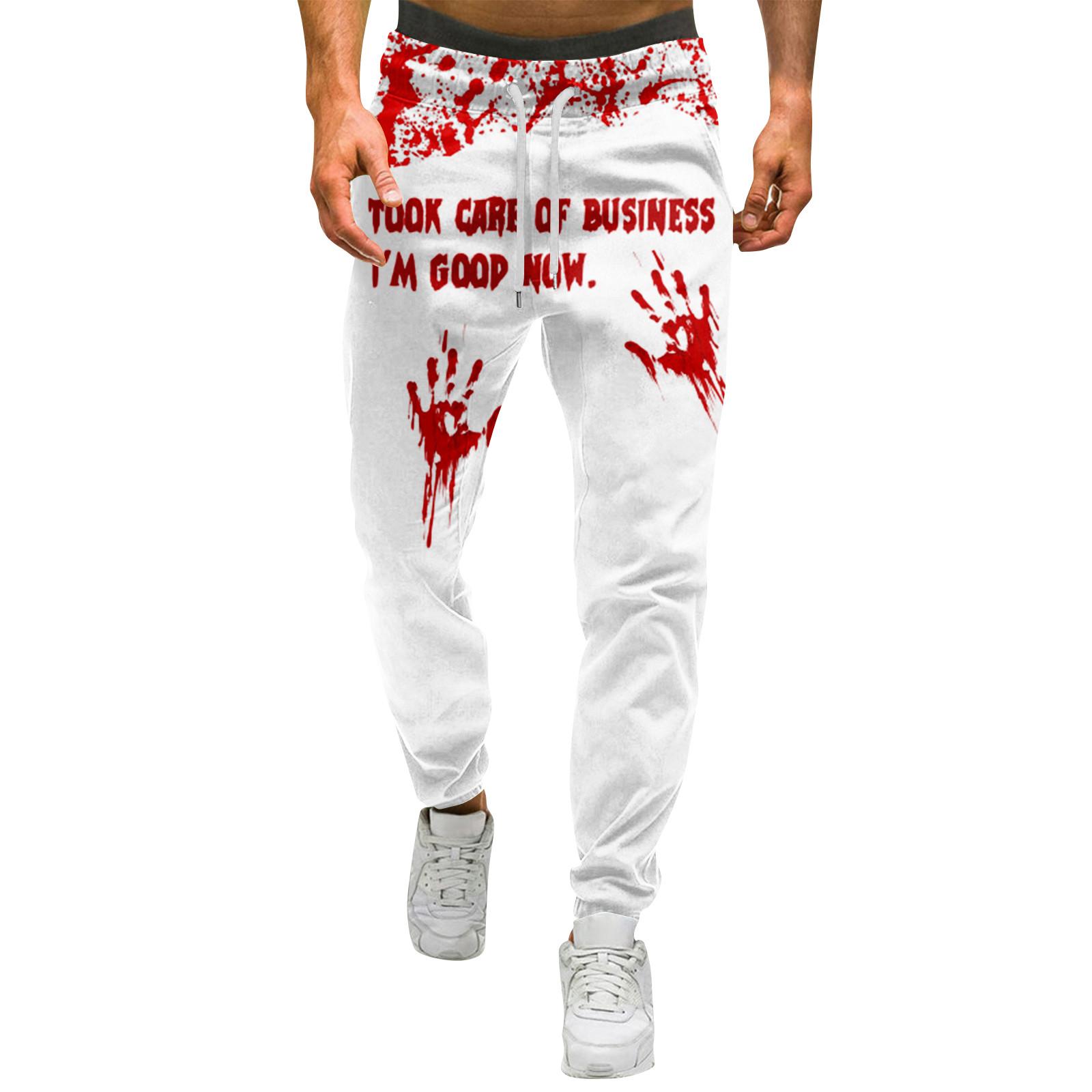 

Мужские брюки с принтом на Хэллоуин Мужские повседневные спортивные брюки на кулиске XXL