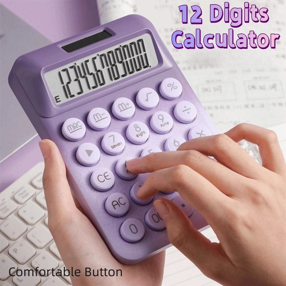 Candy Color 12 Digits Calculator creative Finance Calculator Gift Solar Desktop Calculator Home