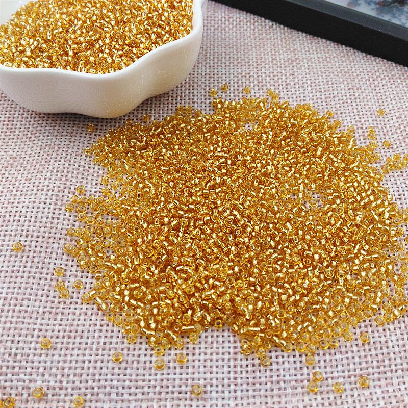 Silver-Plated Gold 2mm Glass Seed Bead Bracelet Necklace DIY Accessories