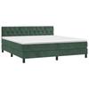 3141494 vidaXL Bed Base and Mattress Dark Green 160x200cm Velvet