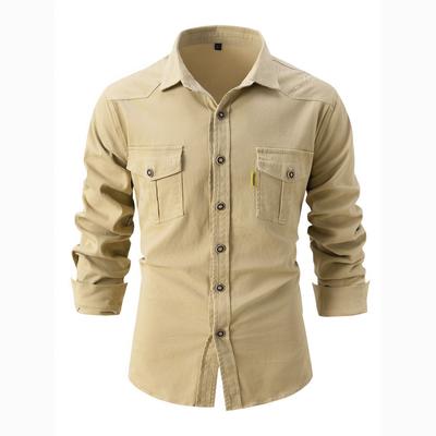 Spring Men's Pure Cotton Casual Fashion Business Long-sleeved Shirt