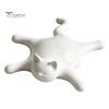 Adorno de Gato para Escritorio Impreso en 3D Figura Derritiéndose, Estatua Plana Perezosa Durmiendo con Acabado Blanco Mate, Diseño Amplio Suave Llamativo Estable