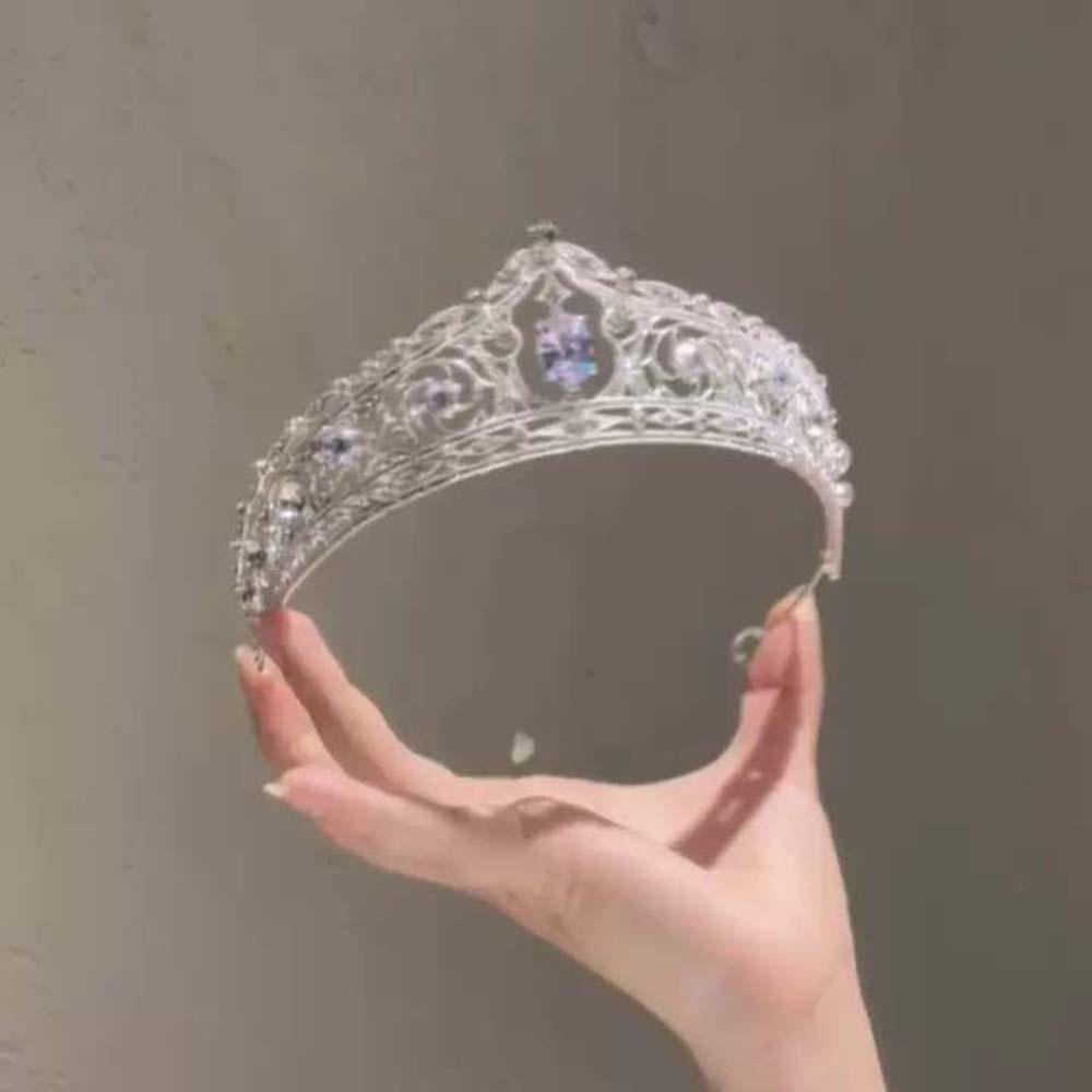 Elegant Crown Hair Accessory Antique Bronze Princess Rhinestone Tiara Birthday Head Jewelry