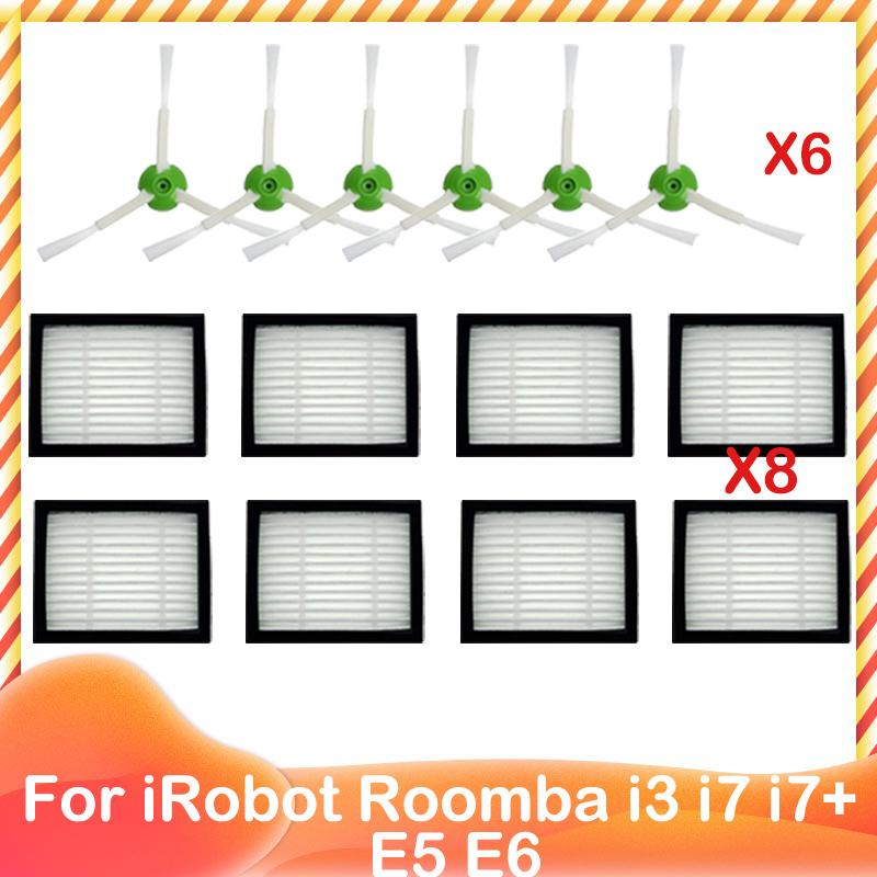 For iRobot Roomba I3 I7 I7+ E5 E6 E7 Robot Vacuum Main Side Brush Roller Hepa Filter Dust Bag Rag Part For Cleaner Replacement
