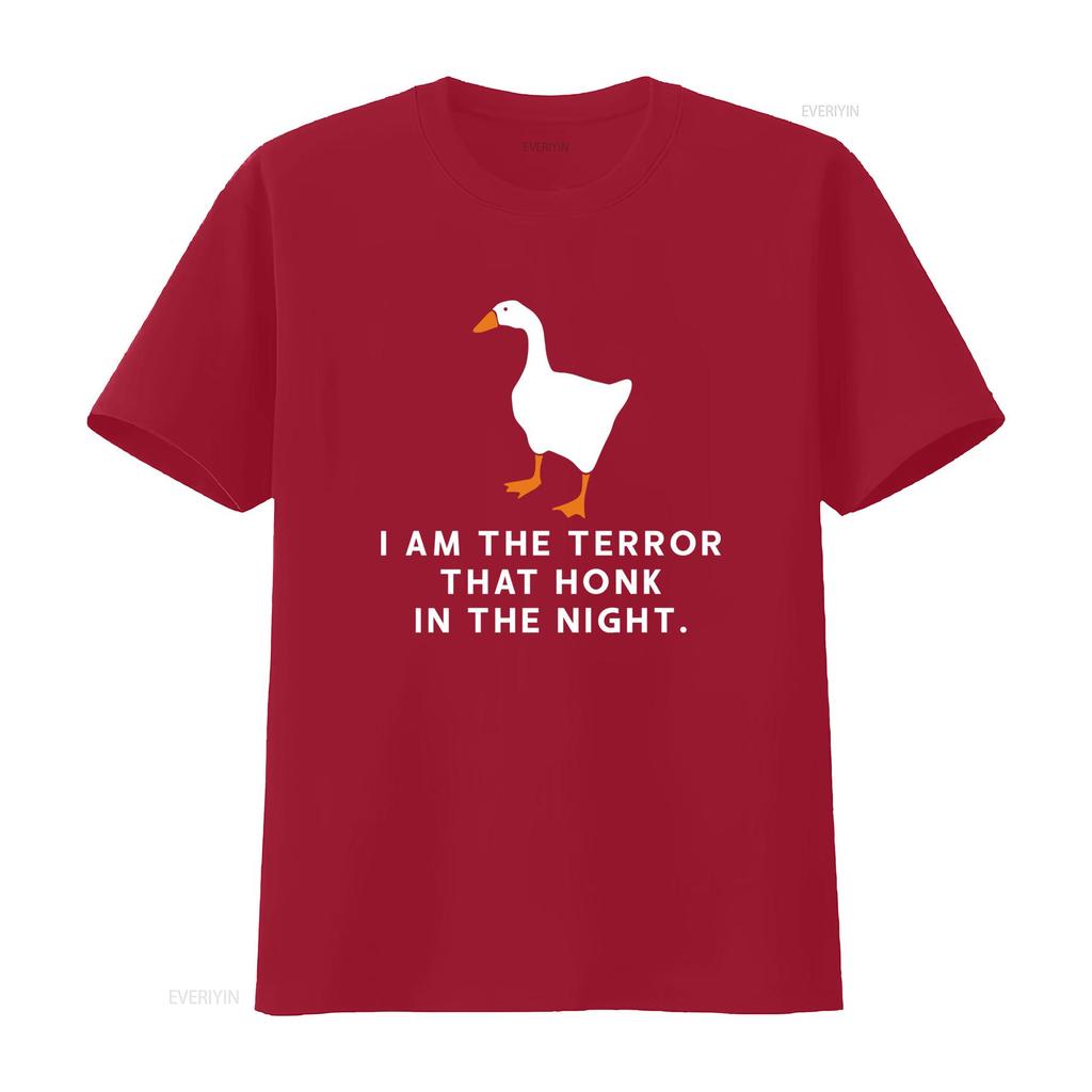 Inspiriert von Untitled Goose Game Ich bin der Schrecken, der in der Nacht schnattert T-Shirt vintage gewaschen Unisex dehnbar Designer-Kleidung
