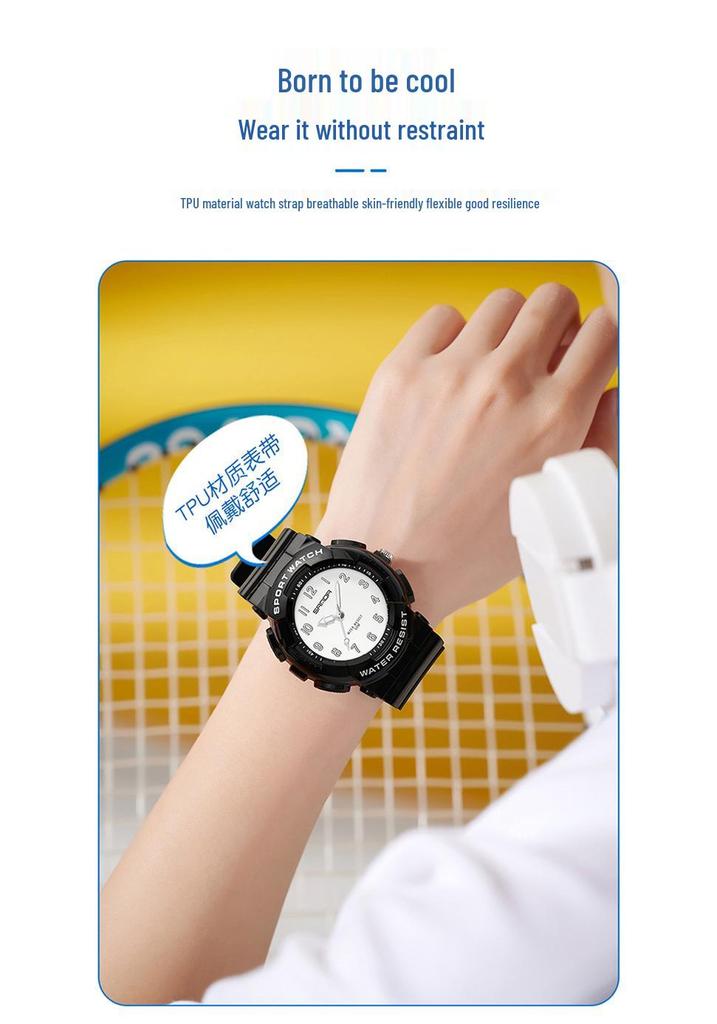 Sanda Cross-border Watches for Men, Women, and Teens - Fresh Style, Sporty Waterproof Electronic Quartz Watches, Fashionable for Students