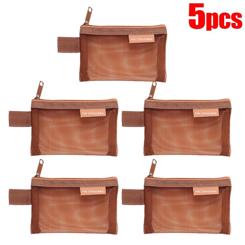 Mini Mesh Coin Bags Portable Money Earphone Data Cable Chargers Storage Bag ID Credit Card Holders Zipper Pouch Travel Organizer