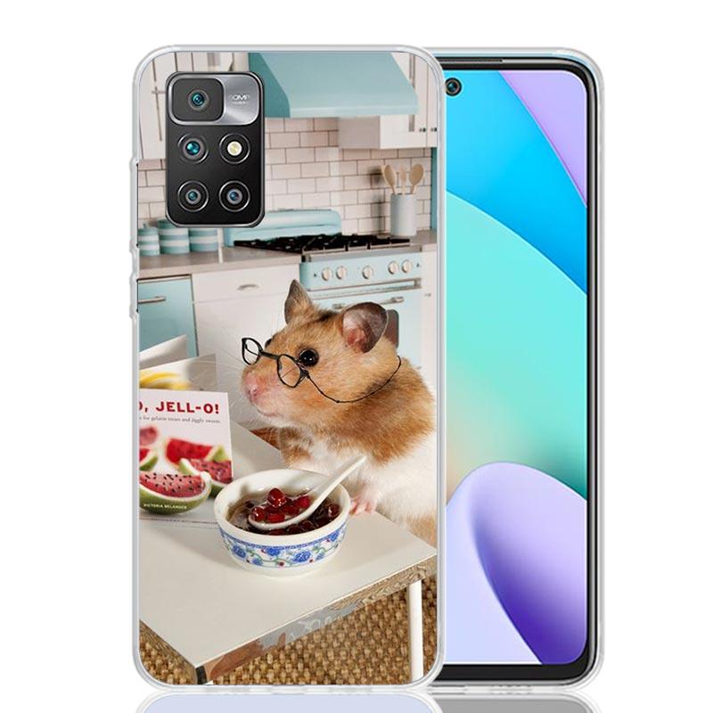 Cute Lovely Pet Hamster Case Phone Cover for Xiaomi Redmi 13 13C 14C 12 12C 10 10C 10A 9 9C 9A 9T 8 8A 7 7A 6 Pro 6A K70 K60 K40