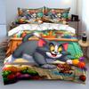 Cartoon Cat and Mouse Printed Bedding Set Bedding Set (1 Duvet Cover, 2 Pillowcases, Duvet Not Included)
