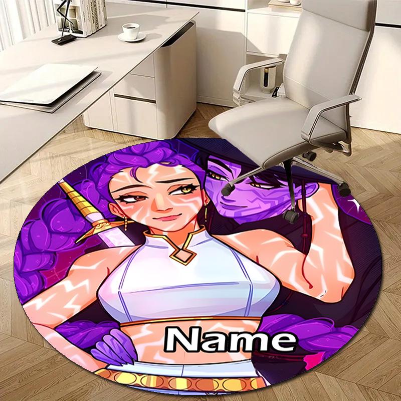 Personalized K-KPop Demon Hunters Round Chair Office Rug - Perfect for Mat, Office Chair & More - Ideal Gift for Birthdays and Holidays
